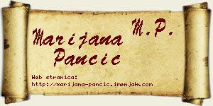 Marijana Pančić vizit kartica